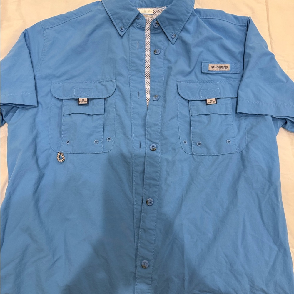 Columbia Light Blue Button-Up Shirt